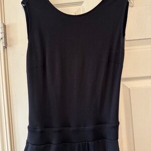 Black sleeveless capri romper
